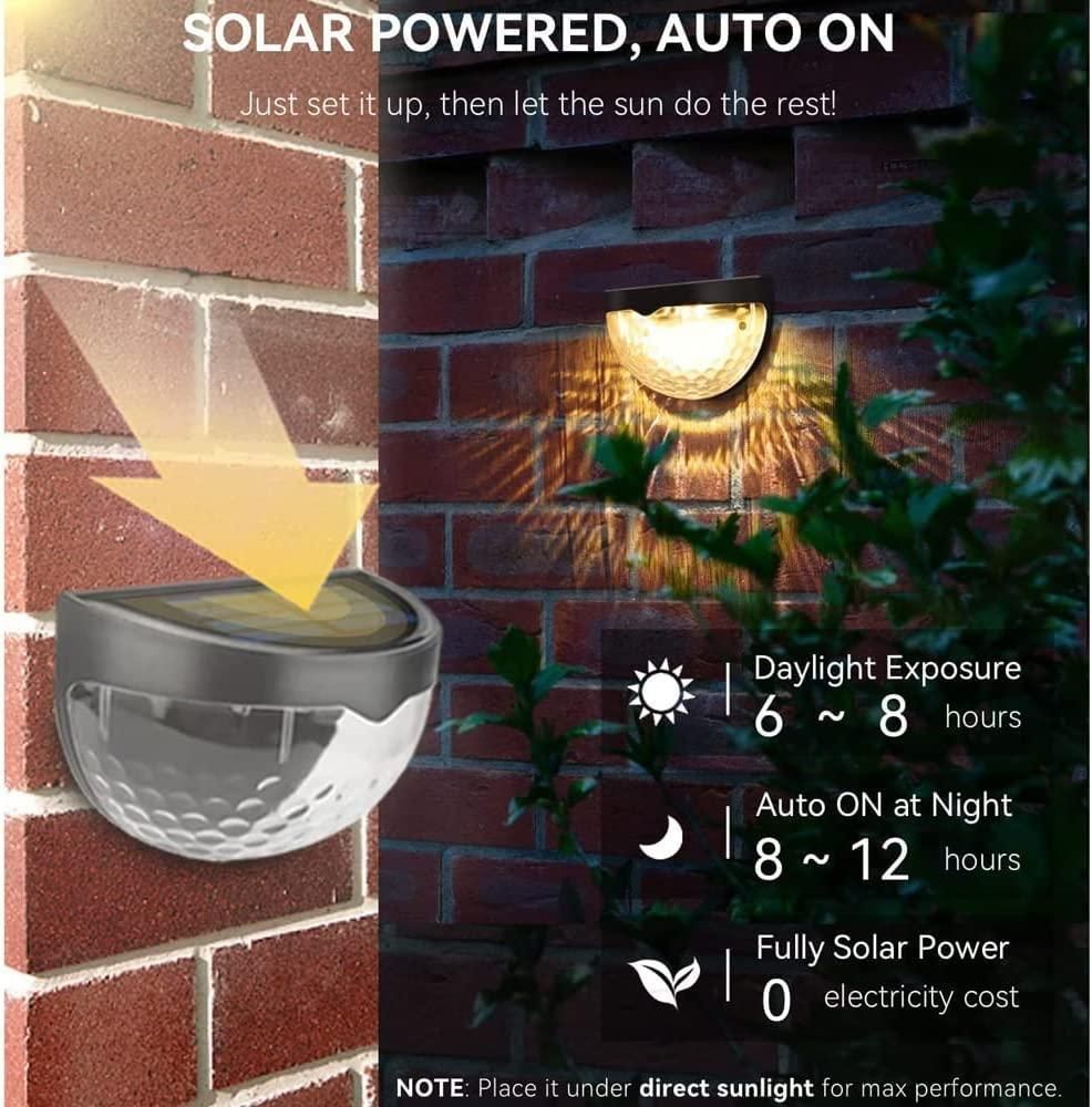 Solar Fence Lights. Handy and Easy to use (Pack of 4)